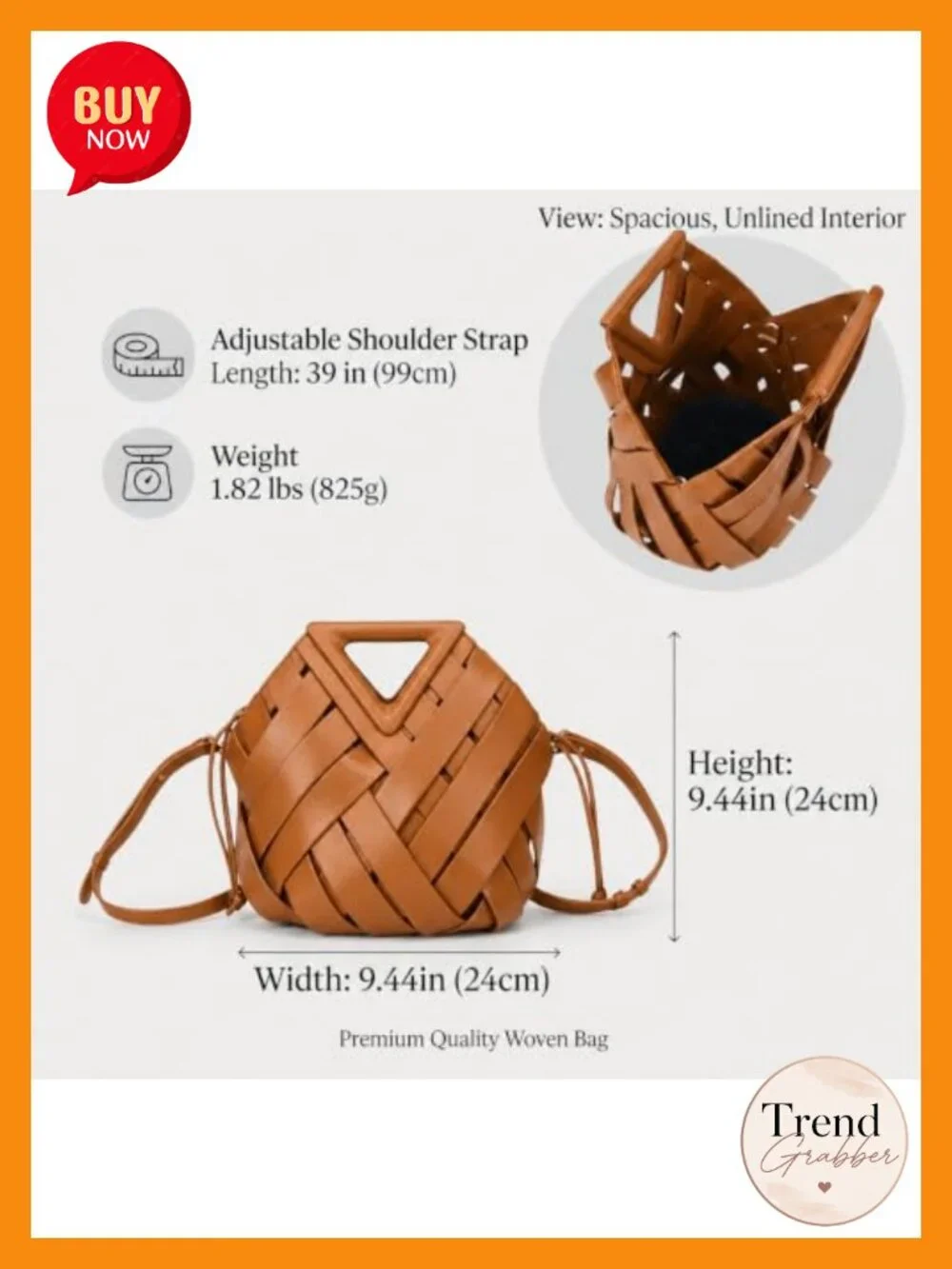 Woven Vegan Leather Bucket Purse Crossbody Hobo Adjustable Strap